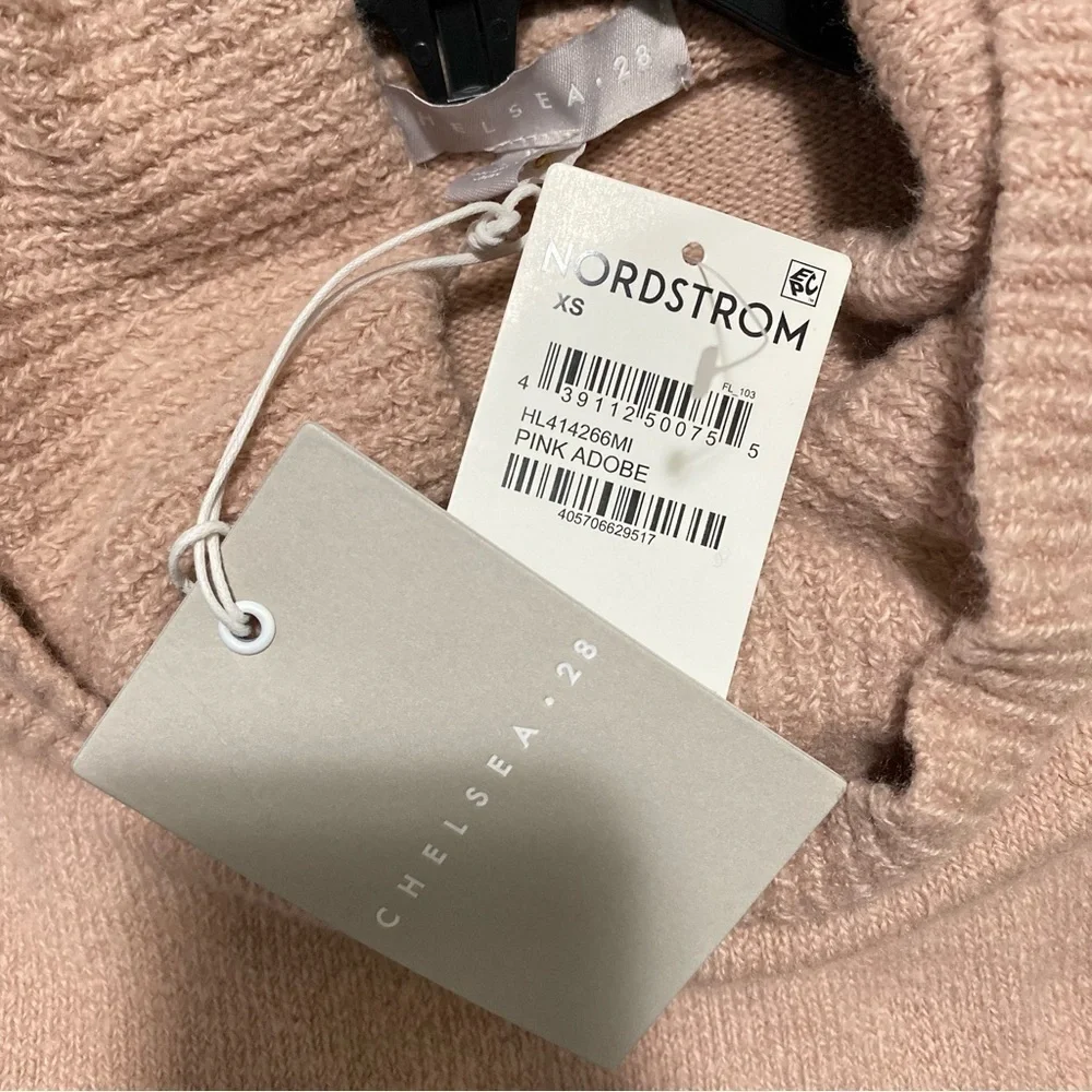 NEW Chelsea28 Pink Cowl Neck Sweater Long Sleeve Pullover In Pink Adobe Size XS